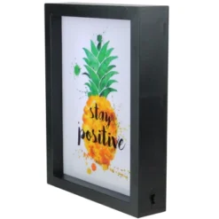Northlight 9” LED Lighted 'Stay Positive' Pineapple Framed Light Box