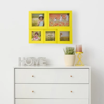 Northlight Yellow Multi-Sized Puzzled Collage Picture Frame 1 Northlight Yellow Multi-Sized Puzzled Collage Picture Frame
