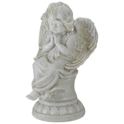 Northlight 9" Ivory Praying Angel On Pedestal Outdoor Garden Statue -Home Decor GUEST b3499b9b 4182 469e a885 413f07cb0a1e
