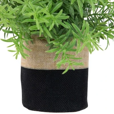 Northlight 9" Green Leafy Artificial Spring Foliage In Fabric Covered Pot 3 Northlight 9" Green Leafy Artificial Spring Foliage In Fabric Covered Pot - Image 3