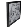 Northlight Lighted Black And White Winter Scene Merry Christmas Canvas Wall Art 11.75" X 15.75"