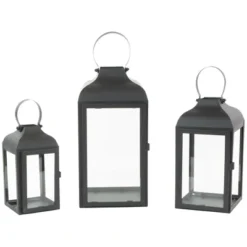 Northlight Set Of 3 Black Traditional Style Candle Lanterns 12.75" -Home Decor GUEST b4e59e9b 4c12 4e36 a5ec 0a536e6fca55