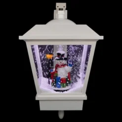 Northlight 17.75" Lighted Musical Snowman Wall Mounted Snowing Christmas Street Lamp