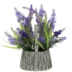 Northlight Lavender Bouquet In "Flower" Spring Basket With Handle - 12" -Home Decor GUEST b5bfeb9a 0e4c 47ff a3f0 310b4b91f649