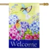 Northlight Welcome Floral Hummingbird Outdoor House Flag 28" X 40"