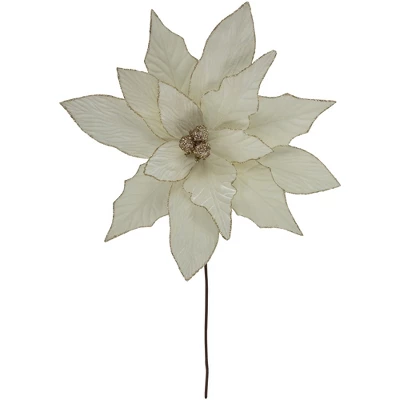 Northlight 24" Cream Poinsettia Christmas Stem Spray 5 Northlight 24" Cream Poinsettia Christmas Stem Spray - Image 5
