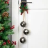 Northlight Jingle Bells With Plaid Bow Christmas Decoration - 20" - Silver