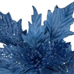 Northlight 24" Glittered Blue Poinsettia Christmas Stem Spray -Home Decor GUEST b9ccca3a 77be 4e67 9918 ca9b42e1b5cf