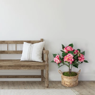 Northlight 25.75" Hydrangea Flower Artificial Potted Plant - Pink/Green 1 Northlight 25.75" Hydrangea Flower Artificial Potted Plant - Pink/Green