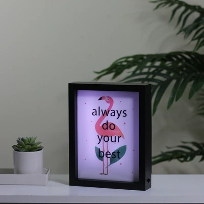 Northlight LED Lighted 'Always Do Your Best' Flamingo Framed Light Box 9" X 7" 3 Northlight LED Lighted 'Always Do Your Best' Flamingo Framed Light Box 9" X 7" - Image 3