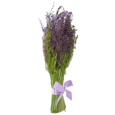 Northlight Lavender Artificial Springtime Bouquet, Purple And Green 12" 2 Northlight Lavender Artificial Springtime Bouquet, Purple And Green 12" - Image 2