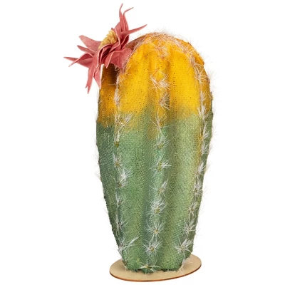 Northlight 8.5" Flowering Cactus Artificial Plant Table Top Decoration - Green/Yellow 3 Northlight 8.5" Flowering Cactus Artificial Plant Table Top Decoration - Green/Yellow - Image 3