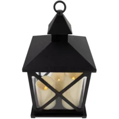 Northlight 12.5" Black Candle Lantern With 3 Flameless LED Candles -Home Decor GUEST bbb9c1b8 c77f 4408 b9d7 f4d314471afd