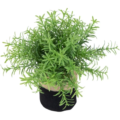 Northlight 9" Green Leafy Artificial Spring Foliage In Fabric Covered Pot 2 Northlight 9" Green Leafy Artificial Spring Foliage In Fabric Covered Pot - Image 2