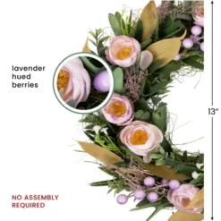 Northlight Artificial Mixed Floral And Greenery Spring Wreath - 13" - Purple -Home Decor GUEST bccea7c7 1cd7 4c35 b8b9 e3cb5f29d455