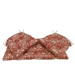 Northlight 19" Floral Tufted Outdoor Patio Wicker Furniture Cushions 3pc - Red/White