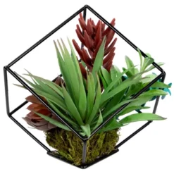 Northlight Artificial Succulent Arrangement With Metal Wire Frame - 7" -Home Decor GUEST bd5fefff 9f36 4a20 be22 fc3430817f20