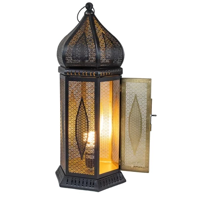 Northlight 23.5" Black And Gold Moroccan Style Lantern Table Lamp 2 Northlight 23.5" Black And Gold Moroccan Style Lantern Table Lamp - Image 2
