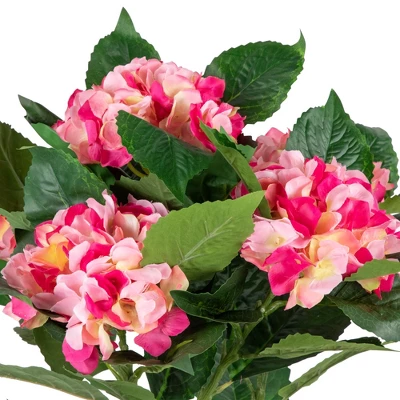 Northlight 25.75" Hydrangea Flower Artificial Potted Plant - Pink/Green 5 Northlight 25.75" Hydrangea Flower Artificial Potted Plant - Pink/Green - Image 5