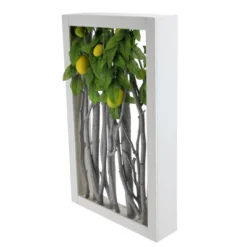 Northlight 18.5" White Birch Branch Lemon Tree Rustic Wooden Frame Decoration