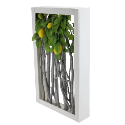 Northlight 18.5" White Birch Branch Lemon Tree Rustic Wooden Frame Decoration 1 Northlight 18.5" White Birch Branch Lemon Tree Rustic Wooden Frame Decoration