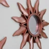 Northlight Set Of 3 Mayan Sunburst Matte Copper Round Mini Mirrors 9.5"