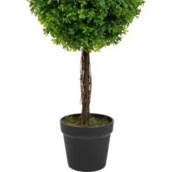Northlight 36" Green Double Sphere Artificial Boxwood Topiary Potted Plant -Home Decor GUEST bf526c52 7101 458a b6f5 55229941916b
