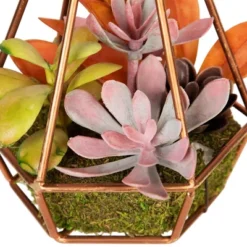 Northlight 9" Succulent Artificial Arrangement In Copper Wire Terrarium - Green/Brown 16 Northlight 9" Succulent Artificial Arrangement In Copper Wire Terrarium - Green/Brown -Home Decor GUEST bff54959 65ba 4f20 ba34 afc1939f9d06