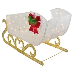 Northlight 48" LED Lighted Glitter Reindeer With Sleigh Outdoor Christmas Decoration -Home Decor GUEST c1cb4b7a fd95 45f7 8356 8cde6bf3ae61