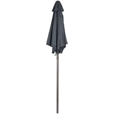 Northlight 7.5ft Outdoor Patio Market Umbrella With Hand Crank, Gray 3 Northlight 7.5ft Outdoor Patio Market Umbrella With Hand Crank, Gray - Image 3