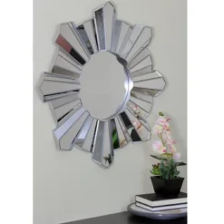 Northlight 25" Silver Matte Sunburst Wave Glass Round Wall Mirror 5 Northlight 25" Silver Matte Sunburst Wave Glass Round Wall Mirror -Home Decor GUEST c54133d4 5ee1 4b2b 8594 b62a9078443c