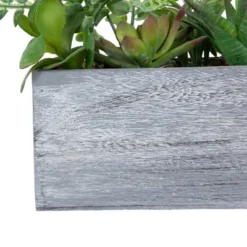 Northlight 12" Mixed Succulent Artificial Plants In Wooden Planter - Green/Gray -Home Decor GUEST c55d49bb f948 45c3 927a d8576f9e4780
