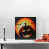 Northlight LED Lighted Bats And Jack-O-Lantern Halloween Canvas Wall Art 19.75" X 19.75"
