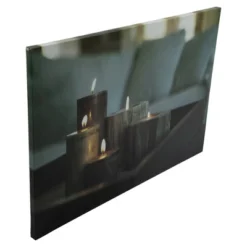 Northlight LED Lighted Faux Driftwood Flickering Candles Canvas Wall Art 15.75" X 23.5”