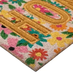 Northlight Pink And Orange Floral "Home" Outdoor Natural Coir Doormat 18" X 30" -Home Decor GUEST c7ac6a27 dad1 4e13 81e8 9484b0fa387c