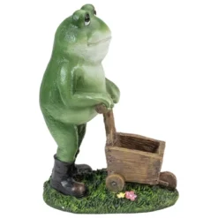 Northlight 11.5" Green Frog Pushing Wheelbarrow Outdoor Garden Statue -Home Decor GUEST c8a12a66 f036 4bb4 b9aa 7288da4ce01b