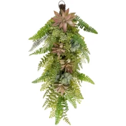 Northlight Fern And Succulents Artificial Spring Teardrop Swag - 28" 13 Northlight Fern And Succulents Artificial Spring Teardrop Swag - 28" -Home Decor GUEST c969d912 c06a 46fe 81d4 bcdca8fc04b6