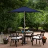 Northlight 7.5ft Outdoor Patio Market Umbrella With Hand Crank, Midnight Blue