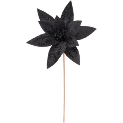 Northlight 25" Black Glittered Poinsettia Christmas Floral Stem Spray -Home Decor GUEST ca20a1d3 2173 4a3c 907e 6a8e6365b7e7
