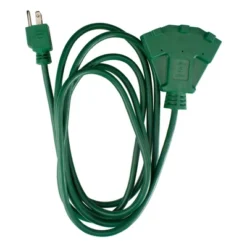 Northlight 10' Green 3-Prong Outdoor Extension Power Cord With Fan Style Connector
