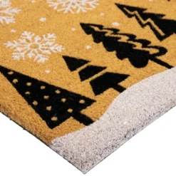 Northlight Trees And Snowflakes Natural Coir Christmas Outdoor Doormat 18" X 30" -Home Decor GUEST cb08a43d 6499 480e afcd 5c3e2ee8831f