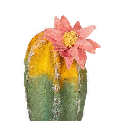 Northlight 8.5" Flowering Cactus Artificial Plant Table Top Decoration - Green/Yellow 4 Northlight 8.5" Flowering Cactus Artificial Plant Table Top Decoration - Green/Yellow - Image 4