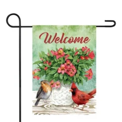 Northlight Welcome Cardinal Bird And Spring Bouquet Flag 28" X 40"