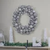 Northlight Silver 3-Finish Shatterproof Ball Ornament Christmas Wreath, 36-Inch