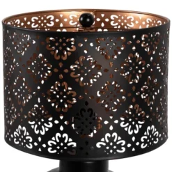 Northlight Round Iron Table Lamp With Laser-Cut Floral Shade - 19" - Black And Copper -Home Decor GUEST cd668d9d f8d1 45a2 b1b4 bc531ca79899