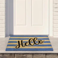 Northlight Natural Coir "Hello" Outdoor Rectangular Doormat 18" X 30"