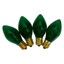 Northlight Set Of 4 Green C7 Transparent Christmas Replacement Bulbs - 4"