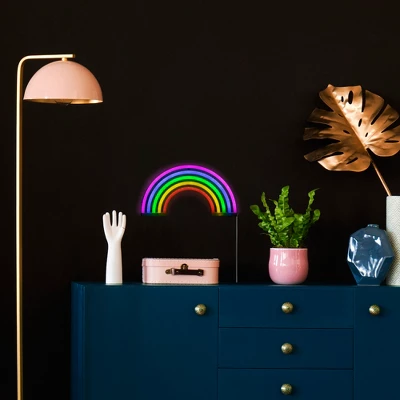 Northlight 12" Neon Style LED Multi-Color Rainbow Light Wall Sign 1 Northlight 12" Neon Style LED Multi-Color Rainbow Light Wall Sign