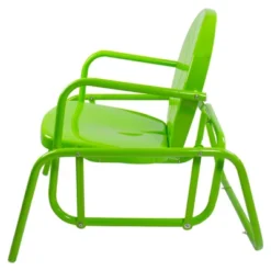Northlight Outdoor Retro Metal Tulip Glider Patio Chair, Lime Green -Home Decor GUEST d375b029 d631 4a3f 82d0 05a3afd50083
