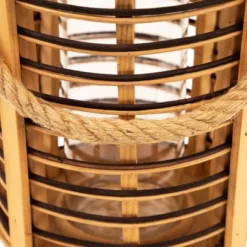 Northlight Rattan Glass Candle Lantern With Jute Handle - 11.5" -Home Decor GUEST d4e61973 087d 4307 9adc 74b20973daea